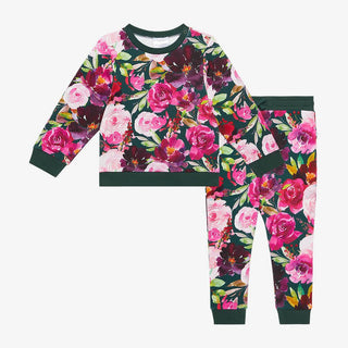 Girl's Long Sleeve Sweatshirt & Jogger Set, Zelda (Floral) Baby & Toddler Outfits