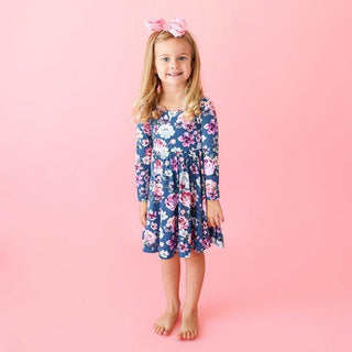 Girl's Bamboo Long Sleeve Twirl Dress - Keisha (Floral) Baby & Toddler Dresses