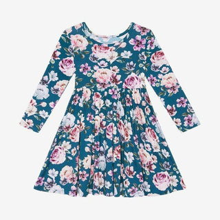 Girl's Bamboo Long Sleeve Twirl Dress - Keisha (Floral) Baby & Toddler Dresses