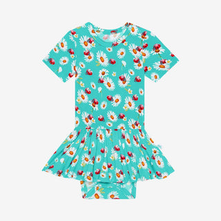 Girl's Bamboo Short Sleeve Basic Twirl Skirt Bodysuit - Ladybug Baby One-Pieces