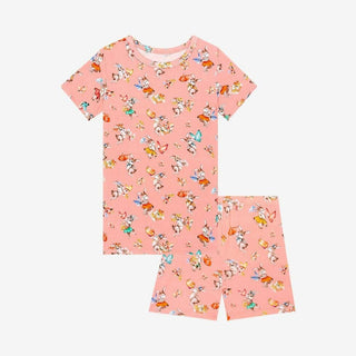 Girl's Bamboo Short Sleeve Pajama Set with Shorts - Betty (Rabbits) Baby & Toddler Sleepwear