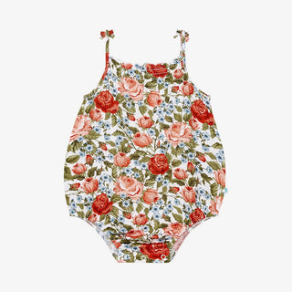 Girl's Bamboo Spaghetti Strap Bubble Romper - Alma (Floral) Baby One-Pieces