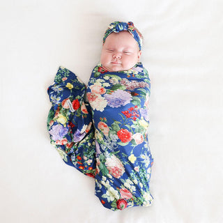 Posh Peanut Infant Swaddle and Headwrap Set, Carmen - One Size