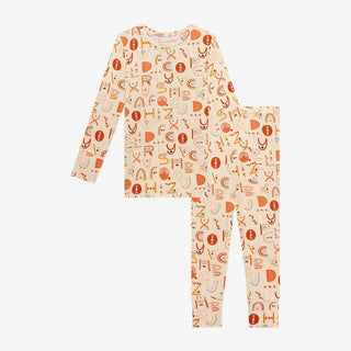 Posh Peanut Long Sleeve Pajama Set - Alphabet Medley | These Sleepies provide comfort and delightful designs for joyful bedtimes.