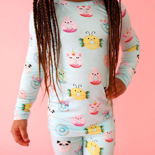 Bamboo Long Sleeve Pajama Set - Donuts Posh Peanut