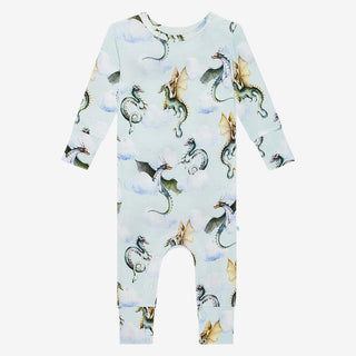 Bamboo Long Sleeve Romper - Percy (Dragons) Baby One-Pieces