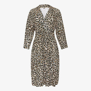 Bamboo Mommy Robe - Lana Leopard Tan Robes