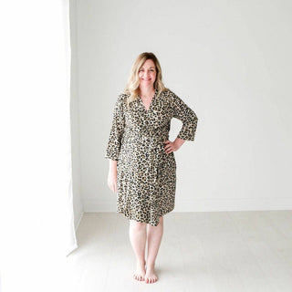 Posh Peanut Posh Peanut Mommy Robe - Lana Leopard Tan