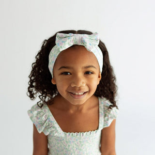 Bamboo Infant Luxe Headwrap with Bow - Prairie Floral