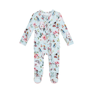 Bamboo Ruffle Footie with 2-Way Zipper - Melinda (Fairies)