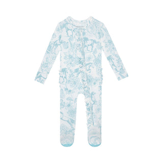 Posh Peanut Girl's Ruffle Footie with Zipper - Charlotte Anne | These Sleepies provide comfort and delightful designs for joyful bedtimes.