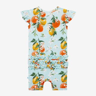 Bamboo Ruffled Cap Sleeve Romper with Shorts - Mirabella Baby One-Pieces