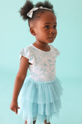 Bamboo Ruffled Cap Sleeve Tulle Dress - Charlotte Anne (Floral and Horse) Baby & Toddler Dresses