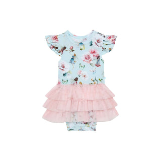 Bamboo Ruffled Cap Sleeve Tulle Skirt Bodysuit - Melinda (Fairies) Baby One-Pieces Posh Peanut Size: 0-3 Months