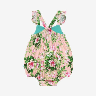 Bamboo Ruffled Capsleeve Bubble Romper - Renia (Floral) Posh Peanut