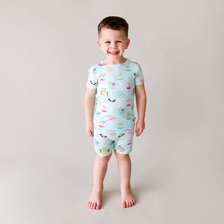 Posh Peanut Short Sleeve Pajama Set with Shorts - Donuts