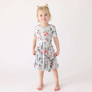 Bamboo Short Sleeve Ruffled Twirl Dress - Melinda (Fairies) Baby & Toddler Dresses Posh Peanut Size: 2T