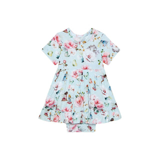 Bamboo Short Sleeve Ruffled Twirl Bodysuit Dress - Melinda (Fairies) Baby & Toddler Dresses Posh Peanut Size: 0-3 Months