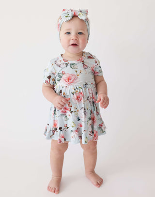 Bamboo Short Sleeve Ruffled Twirl Bodysuit Dress - Melinda (Fairies) Baby & Toddler Dresses Posh Peanut Size: 0-3 Months