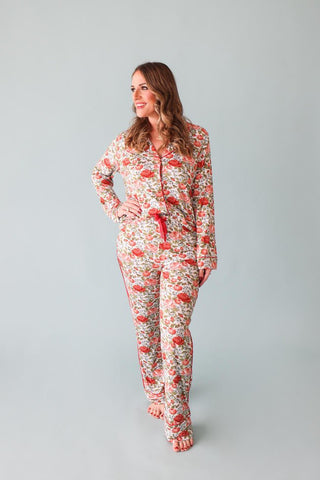 Women's Bamboo Long Sleeve & Relaxed Pajama Pants Set - Alma (Floral) Pajamas