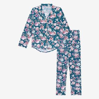 Women's Bamboo Long Sleeve & Relaxed Pajama Pants Set - Keisha (Floral) Pajamas