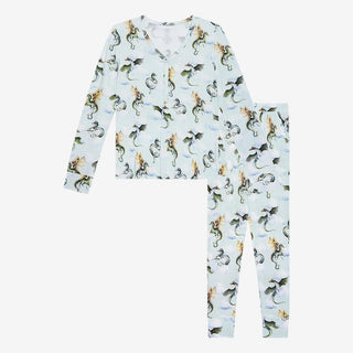 Posh Peanut Womens Long Sleeve Pajama Set - Percy Dragons | These Sleepies provide comfort and delightful designs for joyful bedtimes.