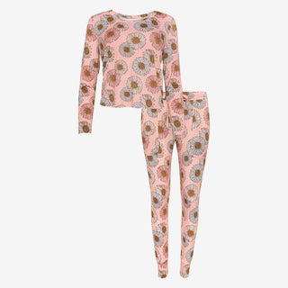 Women's Bamboo Long Sleeve Scoop Neck Top & Jogger Pajama Set - Millie (Floral) Pajamas