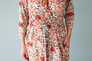 Women's Bamboo Maternity Robe with Pockets - Alma (Floral) Robes