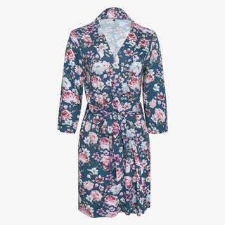 Women's Bamboo Maternity Robe with Pockets - Keisha (Floral) Robes