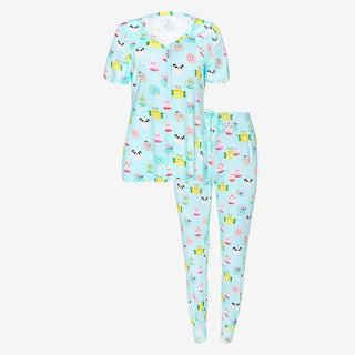 Posh Peanut Womens Short Sleeve Pajama Set - Donuts | These Sleepies provide comfort and delightful designs for joyful bedtimes.