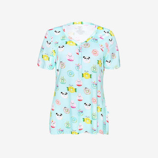 Posh Peanut Womens Short Sleeve Pajama Set - Donuts