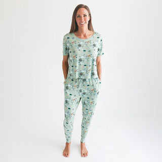 Women's Bamboo Short Sleeve Scoop Neck Top & Jogger Pajama Set - To The Stars Pajamas