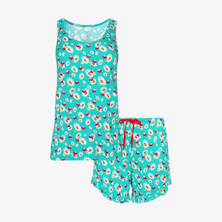 Posh Peanut Womens Tank Top and Ruffled Shorts Pajama Set - Ladybug | These Sleepies provide comfort and delightful designs for joyful bedtimes.