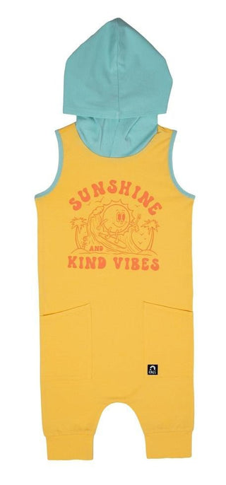 Rags Boys Tank Hooded Hip Pocket Capri Rag Romper, Sunshine and Kind Vibes - Samoan Sun