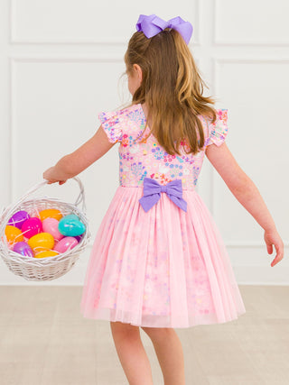 Cotton Flutter Sleeve Tulle Twirl Dress - Bunny and Friends