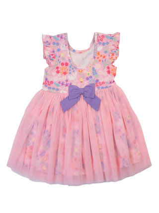 Cotton Flutter Sleeve Tulle Twirl Dress - Bunny and Friends