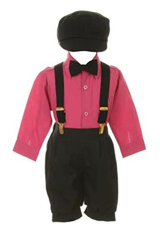 Boy's Knickers Suit Outfit Set - Black & Fuchsia Baby & Toddler Outfits