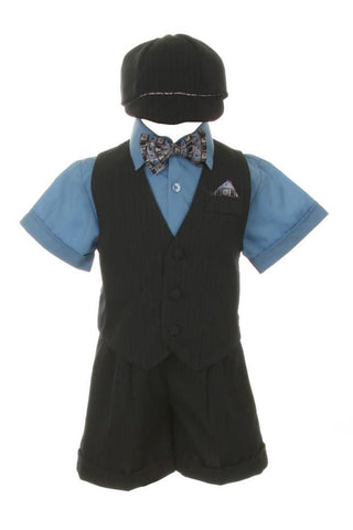 Boy's Suit Outfit Set with Shorts & Bowtie - Blue & Navy Baby & Toddler Outfits