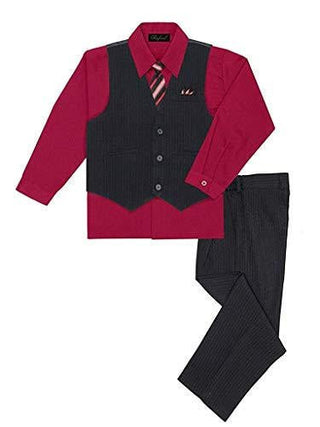 Boy's Suit Outfit Set with Tie - Black & Red Baby & Toddler Outfits