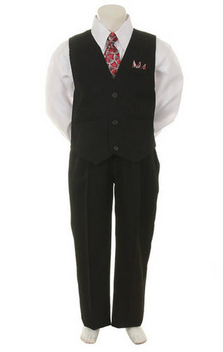 Boy's Suit Outfit Set with Tie - Black & White Baby & Toddler Outfits