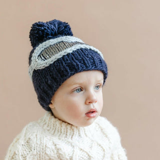 Ski Goggles Hand Knit Beanie Hat - Navy Baby & Toddler Hats