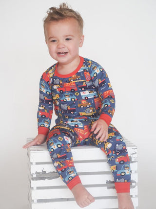 Toast + Jams Bamboo Long Sleeve Pajama Set - Emergency (Ambulances, Fire Engines & Cars) | Cozy Sleepies provide warmth and snugness for better sleep.