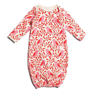 Newborn Layette Gown, Red & Pink, Birds & Berries Baby & Toddler Sleepwear