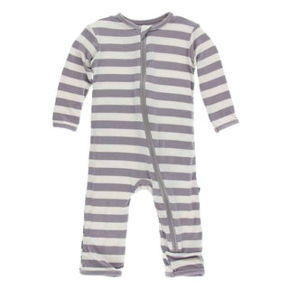 Print Coverall with 2-Way Zipper - Feather Contrast Stripe Baby & Toddler Sleepwear