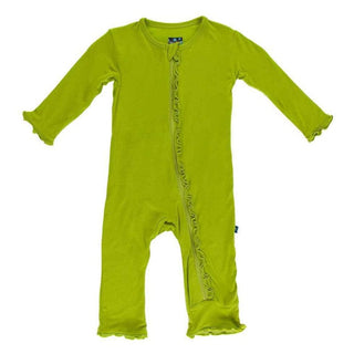 Girl's Solid Classic Ruffle Coverall with 2-Way Zipper - Meadow Baby & Toddler Sleepwear