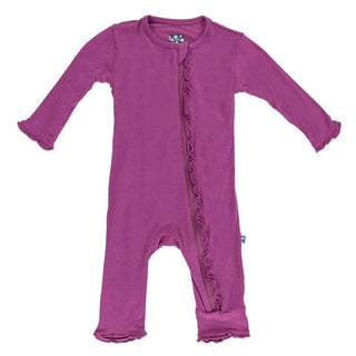 Girl's Solid Muffin Ruffle Coverall with 2-Way Zipper - Orchid Baby & Toddler Sleepwear