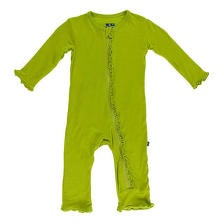 Girl's Solid Muffin Ruffle Coverall with 2-Way Zipper - Meadow Baby & Toddler Sleepwear