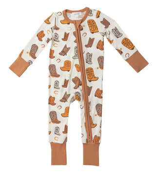 Boy's 2-Way Zipper Romper - Cowboy Boots Baby One-Pieces