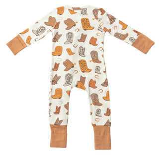 Boy's 2-Way Zipper Romper - Cowboy Boots Baby One-Pieces