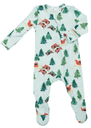 Boy's Footie with Zipper - Winter Bison Baby & Toddler Sleepwear